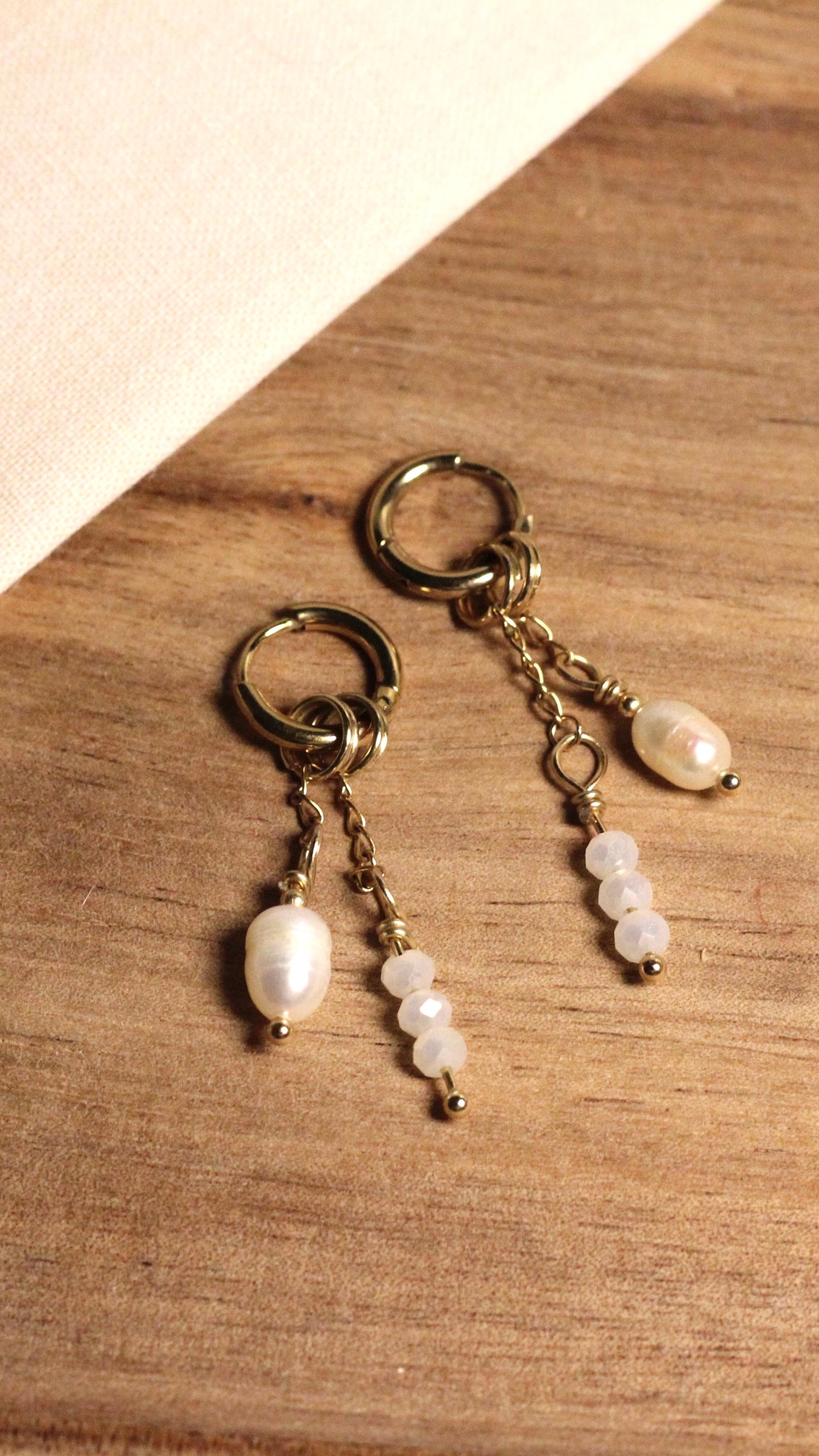 Perlenohrringe Mit Süßwasserperlen - Geschenk Für Freundin, Schwester, Trauzeugin Hochzeitsschmuck- Stainless Steel Langlebig Wasserfest von RiemadeStore