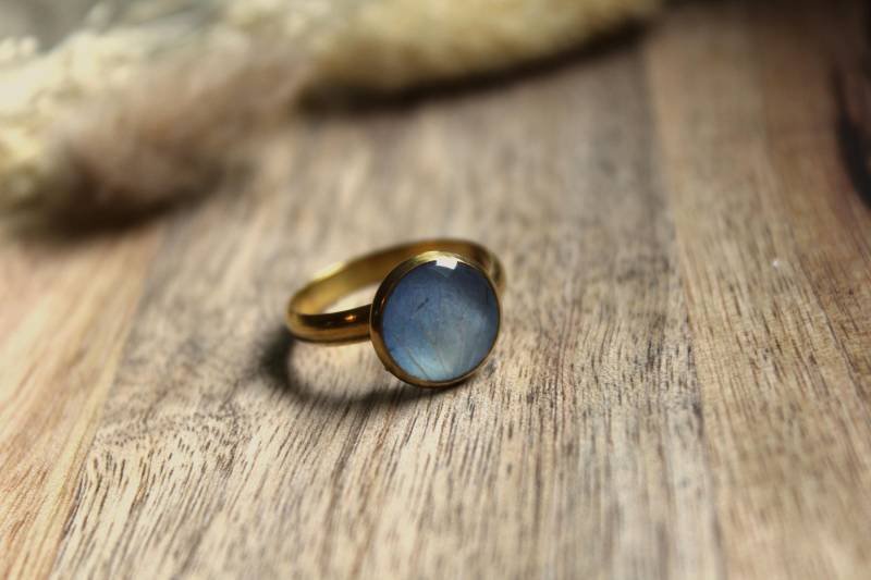 Ring Mit Hortensie Edelstahl- Einzelstück- Resin- Gepresste Bumen - Blau Geschenk Freundin, Muttertag, Brautstrauß, Größenverstellbar von RiemadeStore
