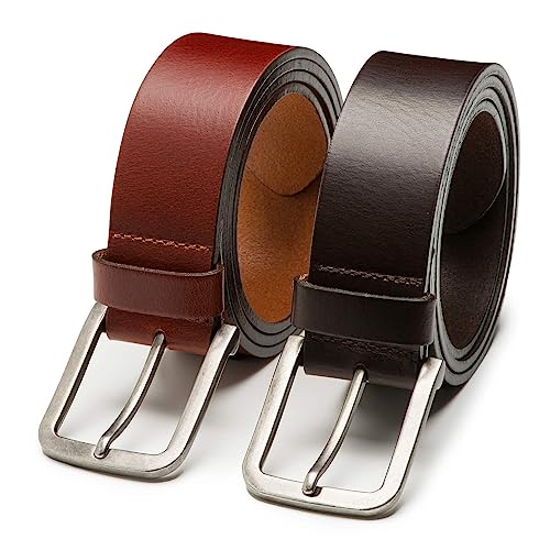 Herrengürtel Mason - Volleder - 2er-Pack: Braun & Dunkelbraun - Breite: 4 cm - 95 cm von Riemen & Co