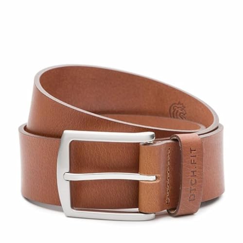 Riemen & Co DTCH.FIT Herrenjeansgürtel aus Leder Levi - Cognac - 4cm breit - 115cm von Riemen & Co