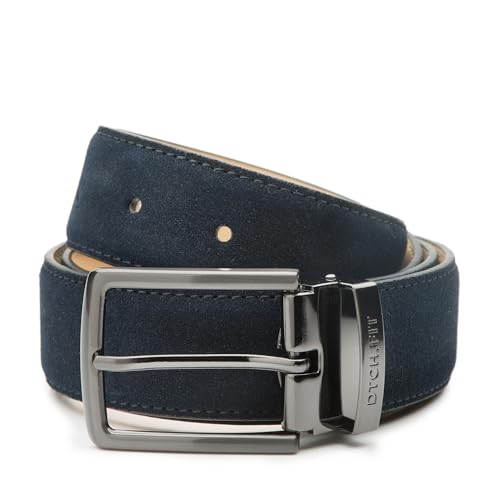 Riemen & Co DTCH.FIT Wildledergürtel Oliver Dunkelblau - verstellbare Schnalle in Rotguss - 3,5cm breit - 85cm von Riemen & Co