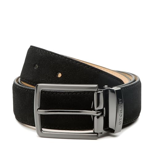 Riemen & Co DTCH.FIT Wildledergürtel Oliver Schwarz - verstellbare Schnalle in Rotguss - 3,5cm breit - 115cm von Riemen & Co