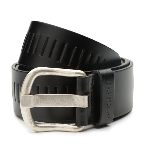 Riemen & Co DTCH.FIT schwarzer perforierter Leder-Schlitzgürtel Xavi - 4cm breit - 115cm von Riemen & Co