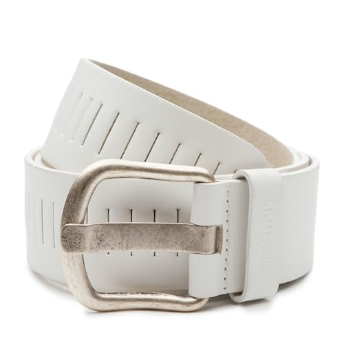 Riemen & Co DTCH.FIT weißer perforierter Leder-Schlitzgürtel Xavi - 4cm breit - 95cm von Riemen & Co