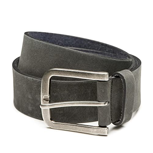 Herrengürtel Jaxx - Volleder - Blau | Grau - Breite: 4 cm - 105 cm von Riemen & Co