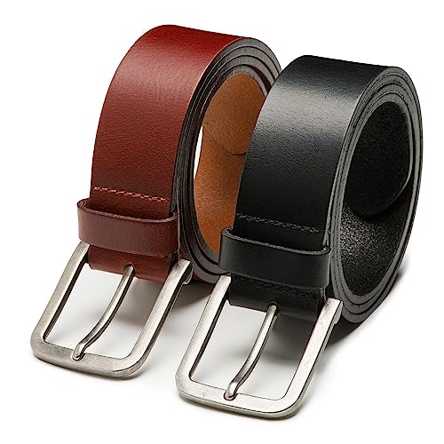 Herrengürtel Mason - Volleder - 2er-Pack: Schwarz & Braun - Breite: 4 cm - 95 cm von Riemen & Co
