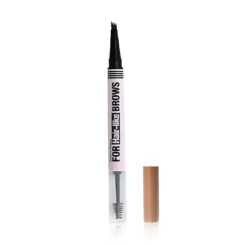 2 in 1 Augenbrauenstift mit Eyebrow Gel, wasserfestes Brow Gel, Augenbrauenfarbe Stift mit 4 Gabelspitzen, für natürliche Augenbrauen, langanhaltender Augenbrauenstift, Hellbraun von Rieoany
