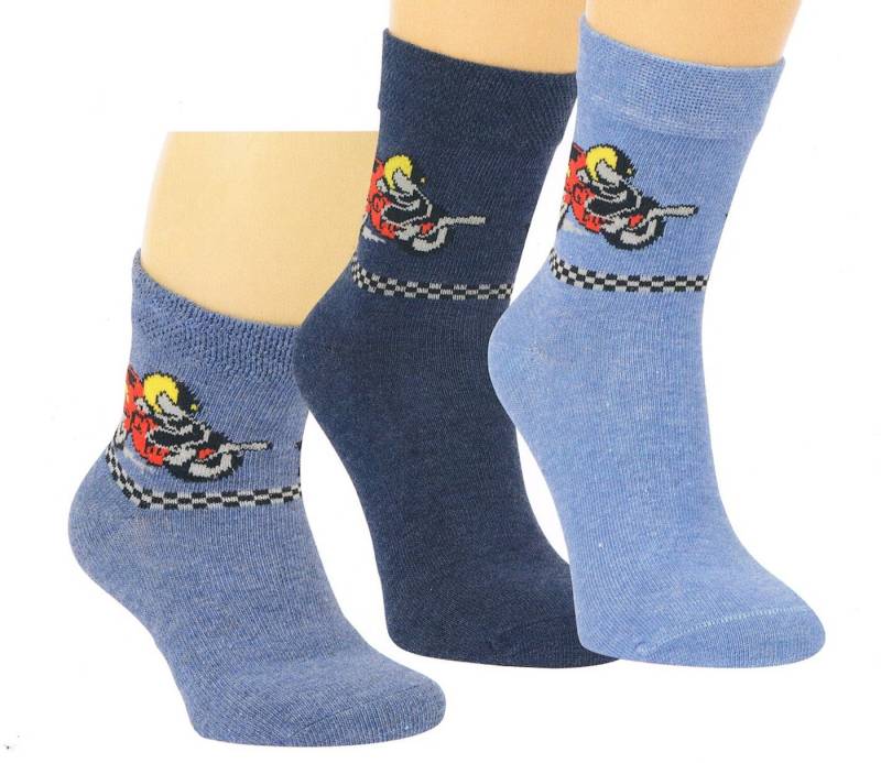 Riese Strümpfe Socken RS Jungen Strümpfe Socken 3er Pack Motorrad jeansblau (3-Paar) von Riese Strümpfe