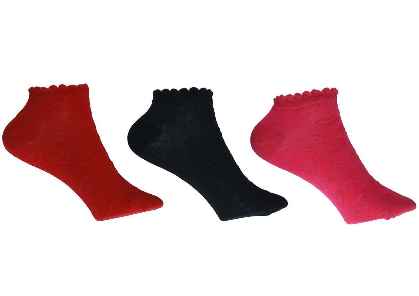 Riese Strümpfe Socken RS Mädchen Strümpfe Sneakers 3er Pack Socken Herz pink rot marine (3-Paar) von Riese Strümpfe