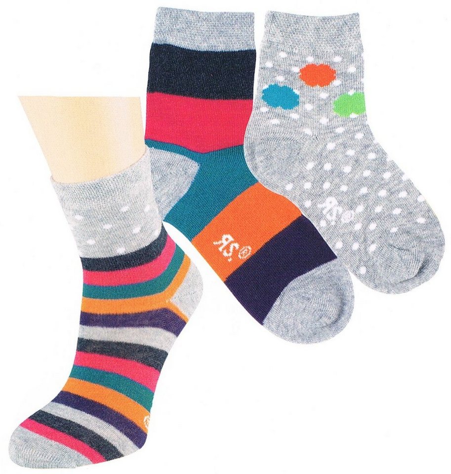 Riese Strümpfe Socken RS Mädchen Strümpfe Socken 3er Pack grau bunt (3-Paar) von Riese Strümpfe