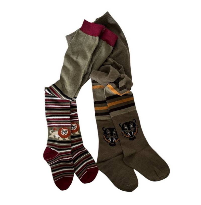 Riese Strümpfe Strickstrumpfhose Strickstrumpfhose Baumwoll Kinderstrumpfhose für Jungen 2 Stück (Packung 2er Pack) bunte Streifen von Riese Strümpfe