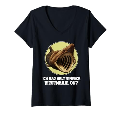 Damen Riesenhaie Riesenhai T-Shirt mit V-Ausschnitt Damen Riesenhaie Riesenhai T-Shirt mit V-Ausschnitt von Riesenhaie Riesenhai Tier Shop