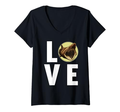 Damen Riesenhaie Riesenhai T-Shirt mit V-Ausschnitt Damen Riesenhaie Riesenhai T-Shirt mit V-Ausschnitt von Riesenhaie Riesenhai Tier Shop