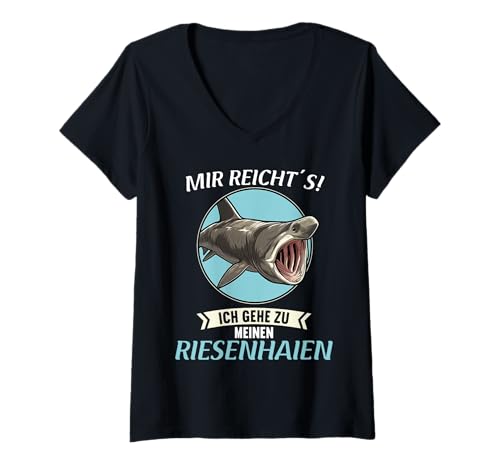 Damen Riesenhaie Riesenhai T-Shirt mit V-Ausschnitt Damen Riesenhaie Riesenhai T-Shirt mit V-Ausschnitt von Riesenhaie Riesenhai Tier Shop