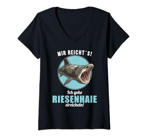 Damen Riesenhaie Riesenhai T-Shirt mit V-Ausschnitt Damen Riesenhaie Riesenhai T-Shirt mit V-Ausschnitt von Riesenhaie Riesenhai Tier Shop