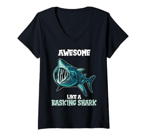 Damen Riesenhaie Riesenhai T-Shirt mit V-Ausschnitt Damen Riesenhaie Riesenhai T-Shirt mit V-Ausschnitt von Riesenhaie Riesenhai Tier Shop