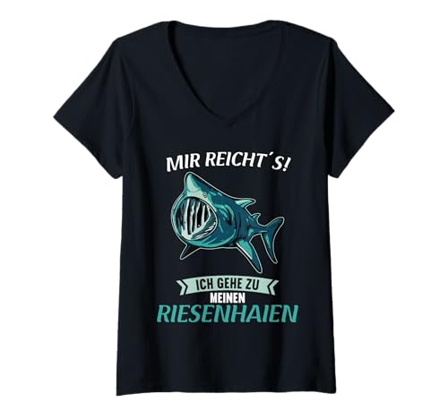 Damen Riesenhaie Riesenhai T-Shirt mit V-Ausschnitt Damen Riesenhaie Riesenhai T-Shirt mit V-Ausschnitt von Riesenhaie Riesenhai Tier Shop