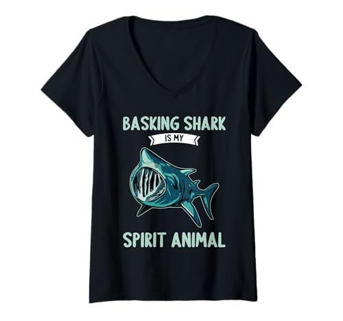 Damen Riesenhaie Riesenhai T-Shirt mit V-Ausschnitt Damen Riesenhaie Riesenhai T-Shirt mit V-Ausschnitt von Riesenhaie Riesenhai Tier Shop