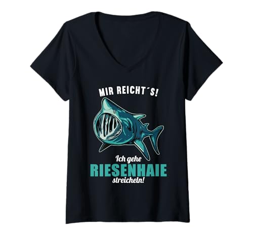 Damen Riesenhaie Riesenhai T-Shirt mit V-Ausschnitt Damen Riesenhaie Riesenhai T-Shirt mit V-Ausschnitt von Riesenhaie Riesenhai Tier Shop
