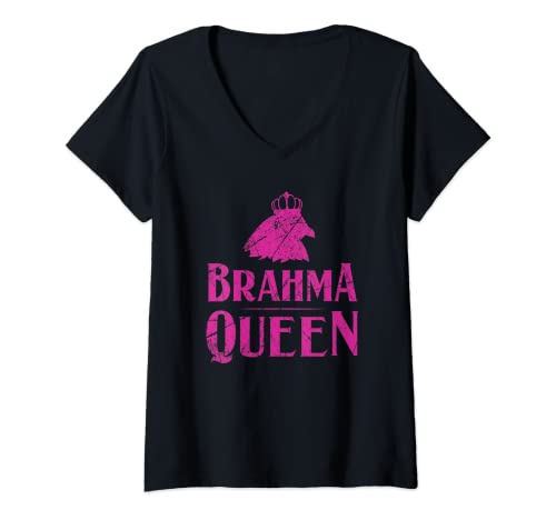 Damen Brahma Queen Hühner Brahmas Hühnerbesitzer Hahn Damen T-Shirt mit V-Ausschnitt von Riesenhühner Hühnerzüchter Hühnerzucht Hühnerstall