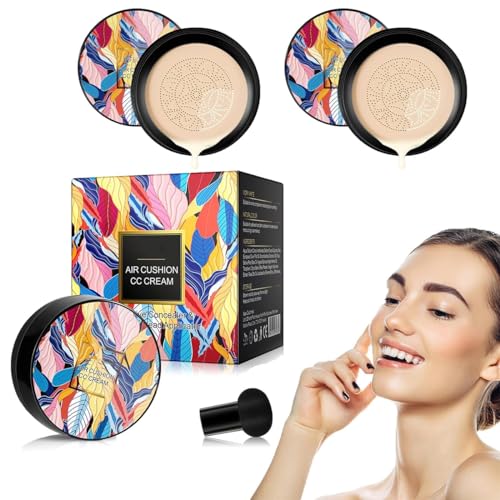 Apartmentm 2024 New Mushroom Head Air Cushion CC Cream - BB Cream Face Make Up,Whalegrass Air Cushion CC Cream,Skin Tone Makeup Base Primer With Mushroom Head Puff (Mixed) von Rietoiu