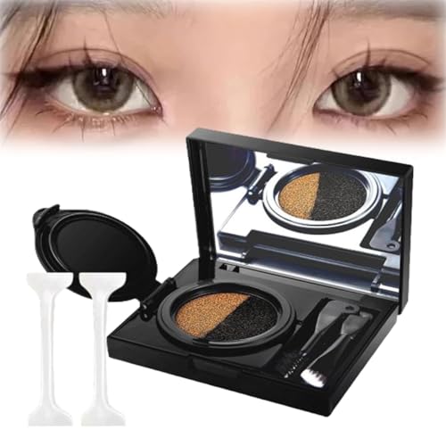Eyebrow & Eyeliner Cream with Stamp,Eyebrow Stencil Kit for Women, Multi-functional Eyeliner Stamp,Double Color Mist Air Cushion Eyebrow Cream Waterproof and Smudge-proof (01# Gray) von Rietoiu