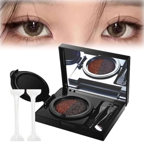 Eyebrow & Eyeliner Cream with Stamp,Eyebrow Stencil Kit for Women, Multi-functional Eyeliner Stamp,Double Color Mist Air Cushion Eyebrow Cream Waterproof and Smudge-proof (02# Brown) von Rietoiu