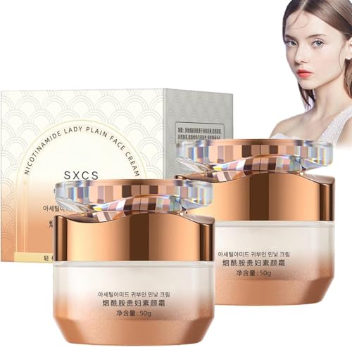 SXCS Nicotinamide Lady Plain Face Cream,Nicotinamide Vitamin C Plain Face Cream,Multifunctional Smooth Hydrating Makeup Cream,Vitamin C Face Cream for Women (2 Pcs) von Rietoiu