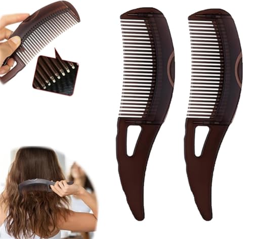 Scalp Sweep Detoxing Comb,Scalp Care Massage Energy Comb,Hollow Tooth Hairbrush for Point Massage,Dandruff Comb for Hair Dandruff Removal,Dandruff Brush, For Women Men (2 Pcs) von Rietoiu
