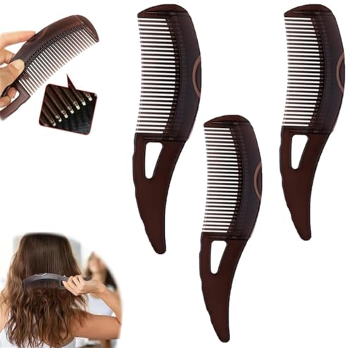 Scalp Sweep Detoxing Comb,Scalp Care Massage Energy Comb,Hollow Tooth Hairbrush for Point Massage,Dandruff Comb for Hair Dandruff Removal,Dandruff Brush, For Women Men (3 Pcs) von Rietoiu