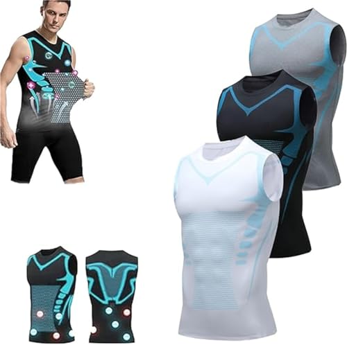 Vitaboost Compression Shirt,2024 New Version Ionic Shaping Sleeveless Vest,Sleeveless Sports Bottoming Shirt for Men to Build a Perfect Body,Comfortable & Breathable Ice-Silk Fabric (Mixed, L) von Rietoiu