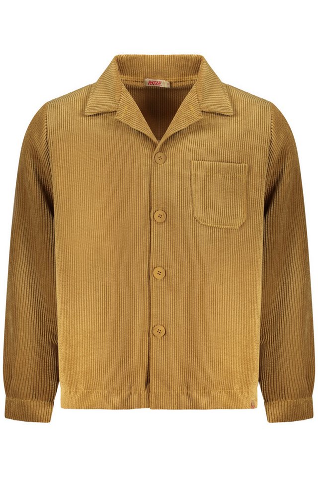 Rifle Langarmhemd Elegantes Herrenhemd in Braun aus Samt mit Brusttasche & Knöpfen von Rifle