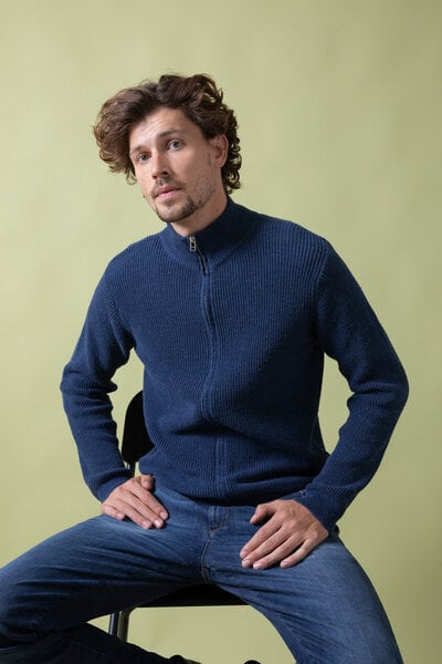 Rifò - Circular Fashion Made in Italy Cardigan aus recyceltem Denim - Duccio von Rifò - Circular Fashion Made in Italy