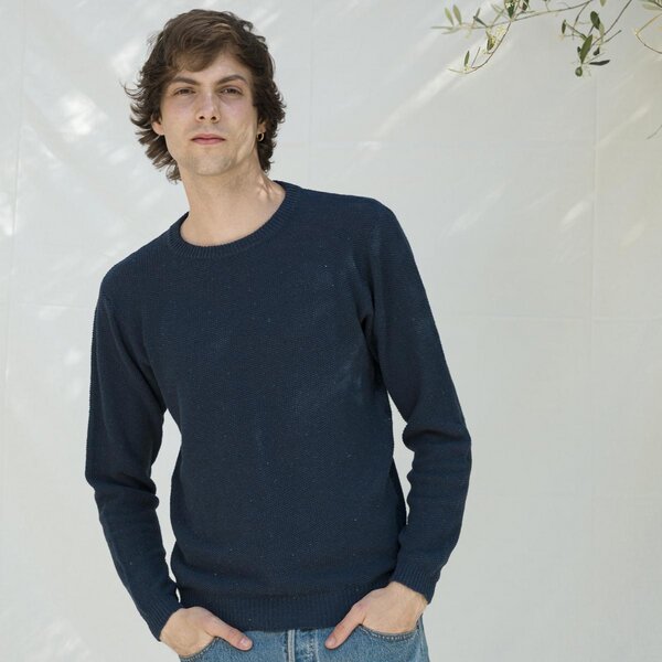 Rifò - Circular Fashion Made in Italy Recycelter Pullover aus Denim-Baumwolle Gino von Rifò - Circular Fashion Made in Italy