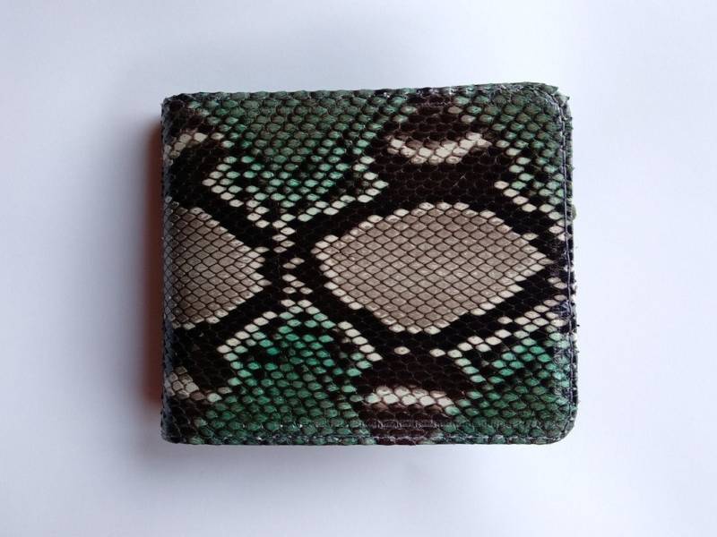 Echte Real Python Schlangenhaut Leder Bifold Brieftasche Handgemacht von RifqyReptile