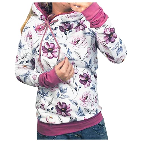 Rifuli Hoodies für Damen und Jugendlich Frauen gedruckte Top Bluse Pulli Kapuzenpulli Langarm-Sweatshirt-Muster Pulli Pulli Turbogramm von Rifuli