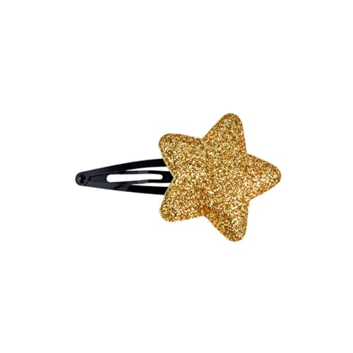 Righe e Pois - Cli Clac Haarspange aus Metall mit glitzerndem Stern für Mädchen - Haarspange 5 cm - Stern 4 cm - Packung mit 1 Haarspange für Mädchen (Gold) von Righe e Pois