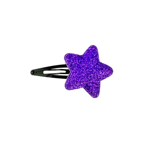 Righe e Pois - Cli Clac Haarspange aus Metall mit glitzerndem Stern für Mädchen - Haarspange 5 cm - Stern 4 cm - Packung mit 1 Haarspange für Mädchen (lila) von Righe e Pois