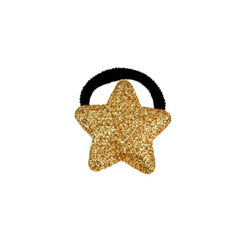Righe e Pois - Haargummi für Mädchen aus einer Reihe von Durchmesser 3 cm mit glitzerndem Stern, gewölbt, 4 cm - Packung mit 1 (Gold) von Righe e Pois
