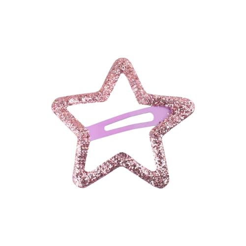Righe e Pois - Haarklammer mit Stern, Glitzer, 5 cm, Haarspange für Mädchen mit Stern, Haarspange für Mädchen in Sternform – Packung mit 1 Haarclip (Rosa) von Righe e Pois