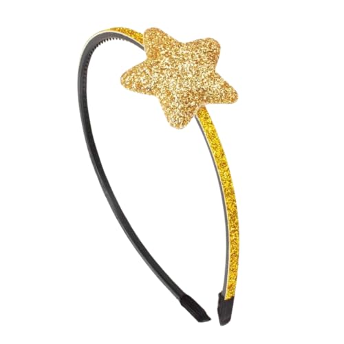 Righe e Pois - Haarreif für Mädchen, 0,5 cm, mit glitzerndem Stern, 4 cm - Haarreifen für Mädchen (1 Haarreif) 356-802 (Gold, Einheitsgröße - Mädchen) von Righe e Pois