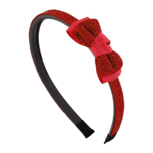 Righe e Pois - Haarreif für Mädchen mit doppelter Schleife Lurex/Caneté, abgeschrägte Zähne, flexible Struktur Lurex-Stoffabdeckung, Packung mit 1 Hairband (Rot, Einheitsgröße - Flexibe) von Righe e Pois