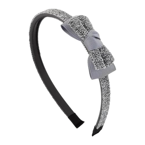 Righe e Pois - Haarreif für Mädchen mit doppelter Schleife Lurex/Caneté, abgeschrägte Zähne, flexible Struktur Lurex-Stoffabdeckung, Packung mit 1 Hairband (Silber, Einheitsgröße - Flexibe) von Righe e Pois
