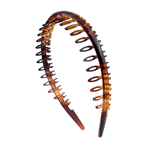 Righe e Pois - Haarreif mit braunen Kammzähnen in Schildpatt - Haarreif mit Kamm für Damen oder Mädchen - Umfang 14 cm - flexibel und langlebig von Righe e Pois