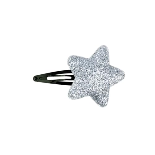 Righe e Pois - Haarspange aus Metall mit glitzerndem Stern für Mädchen - Haarspange 5 cm - Stern 4 cm - Packung mit 1 Haarspange für Mädchen (Silber) von Righe e Pois