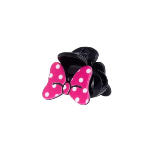 Righe e Pois - Haarspange für Mädchen mit gepunkteter Schleife - 3 cm - Haarspange aus strapazierfähigem Kunststoff - 1 Stück (Fuchsia) von Righe e Pois