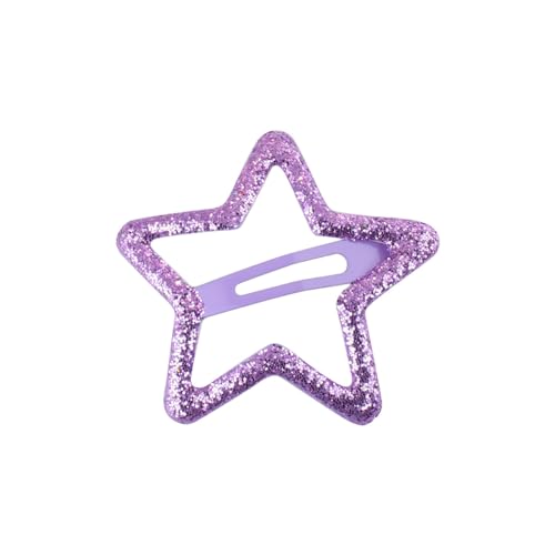 Righe e Pois - Haarspange mit Stern, Glitzer, 5 cm, Haarspange für Mädchen mit Stern, Haarspange für Mädchen in Sternform – Packung mit 1 Haarclip (Violett) von Righe e Pois