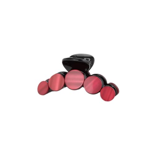 Righe e Pois - KLEINE HAARZANGE MIT STEINSCHEIBEN 4 CM - Haarspange für Damen mit schwarzer Basis und Applikation in farbigen Scheiben mit Reflexionseffekt - 1er Pack (Rot) von Righe e Pois