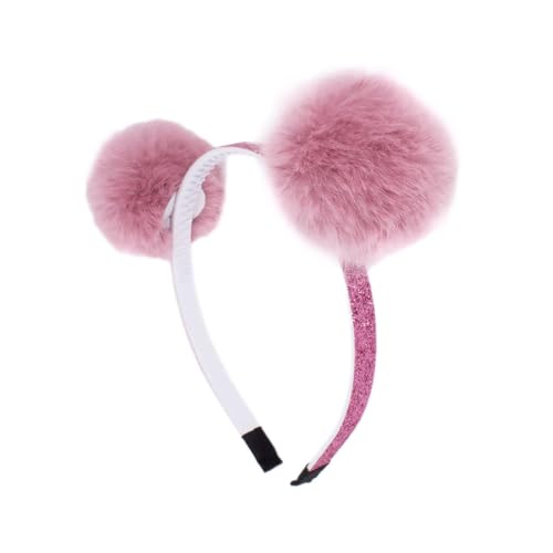 Righe e pois - Haarreif für Mädchen mit Pompon - 01 cm Glitzer - Packung mit 1 Haarband (Altrosa, Mädchen) von Righe e Pois