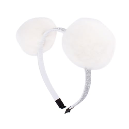 Righe e pois - Haarreif für Mädchen mit Pompon - 01 cm Glitzer - Packung mit 1 Hairband (Weiß, Mädchen) von Righe e Pois